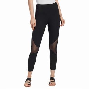Lysse Off White High Rose Skinny Mesh Crop Legging